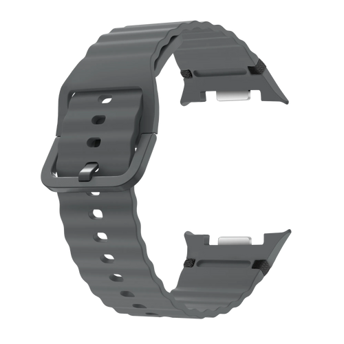 Samsung Galaxy Watch 8 Classic wave siliconen bandje (donkergrijs)