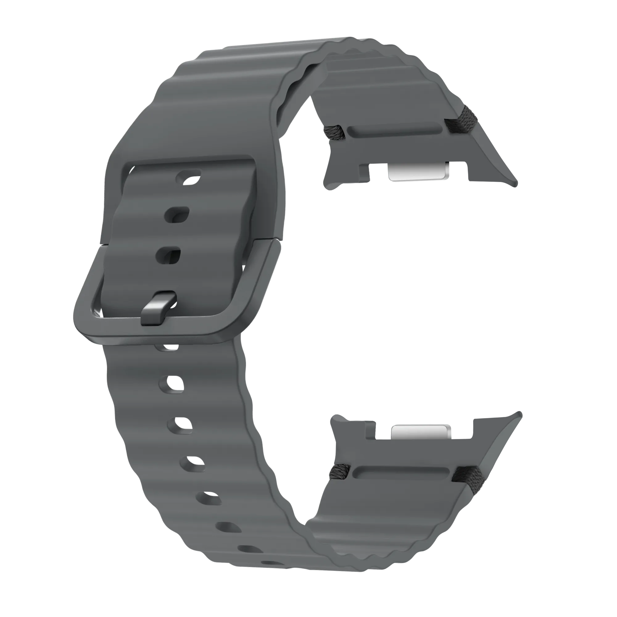 Samsung Galaxy Watch 8 Classic wave siliconen bandje (donkergrijs)