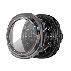 Bandz Samsung Galaxy Watch 8 Classic Bezel Cover with Glass (Titanium Grey/White)
