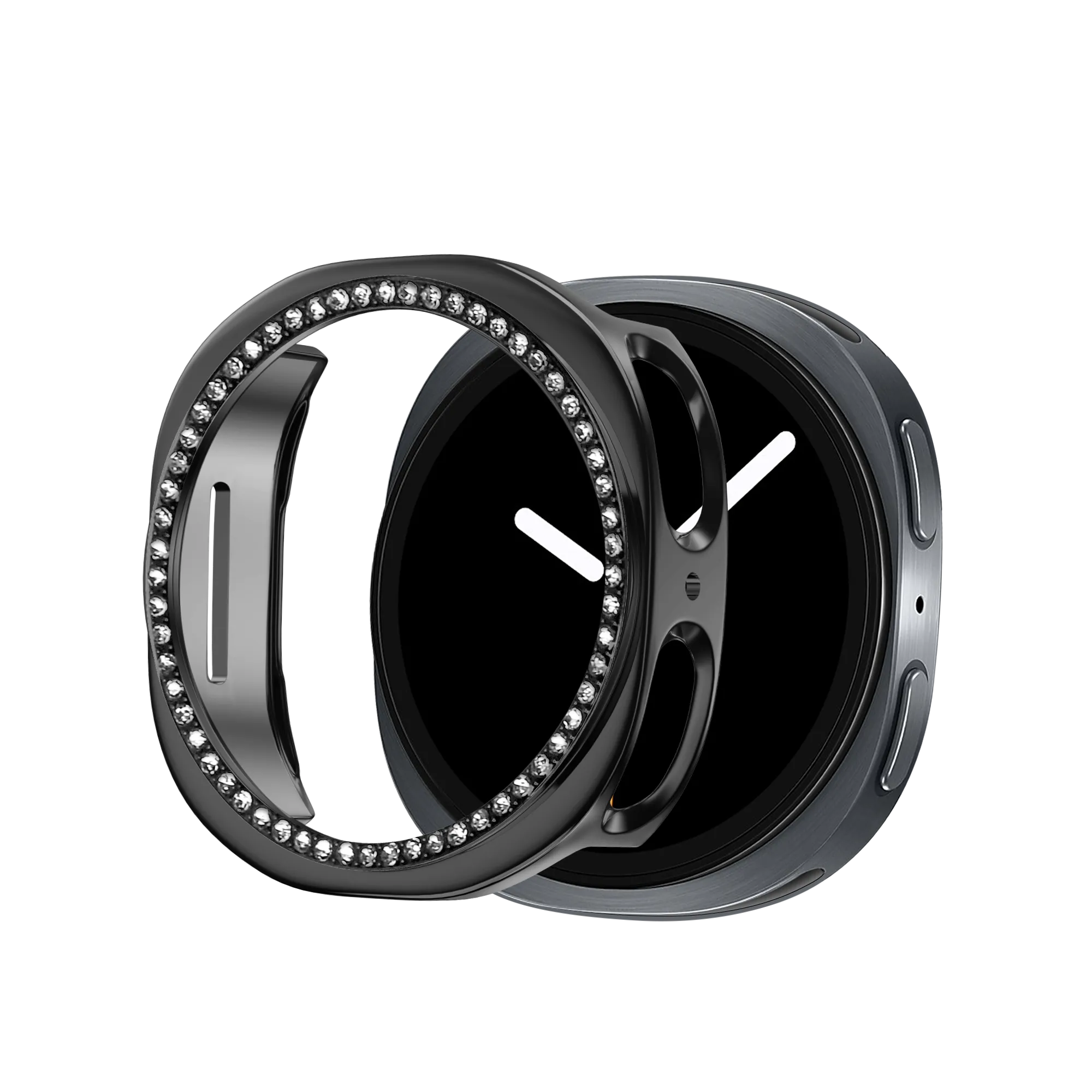 Bandz Samsung Galaxy Watch 8 - 40mm / 9 - 40mm Diamond PC Case (Black)