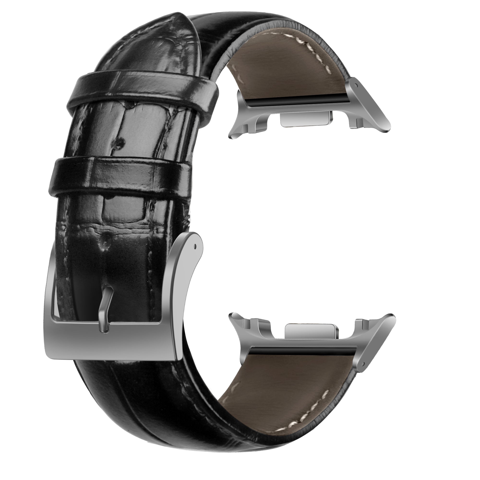 Samsung Galaxy Watch 9 - 44mm leather crocodile grain band (zwart)
