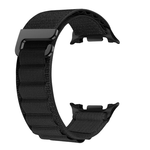 Alpine Nylon Strap, black/orange, without a watch, 3/4 front view