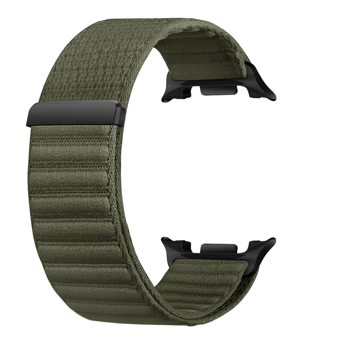 Wave Nylon Strap, dark green, without a watch, 3/4 front view