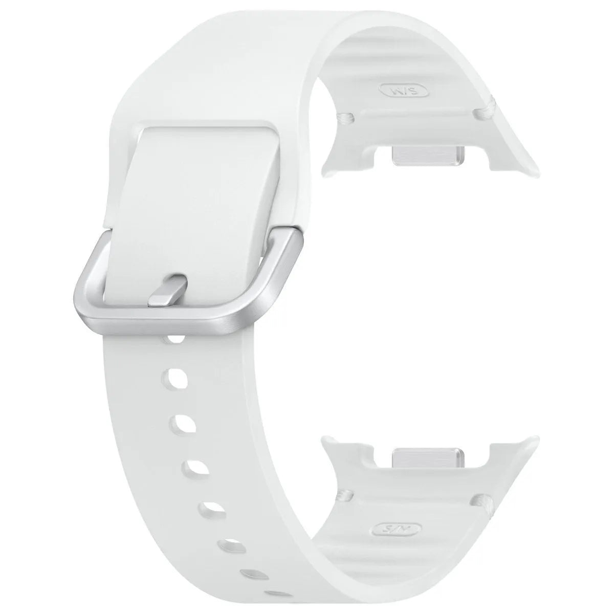 Silicone Sport Strap, white, without a watch, 3/4 front view
