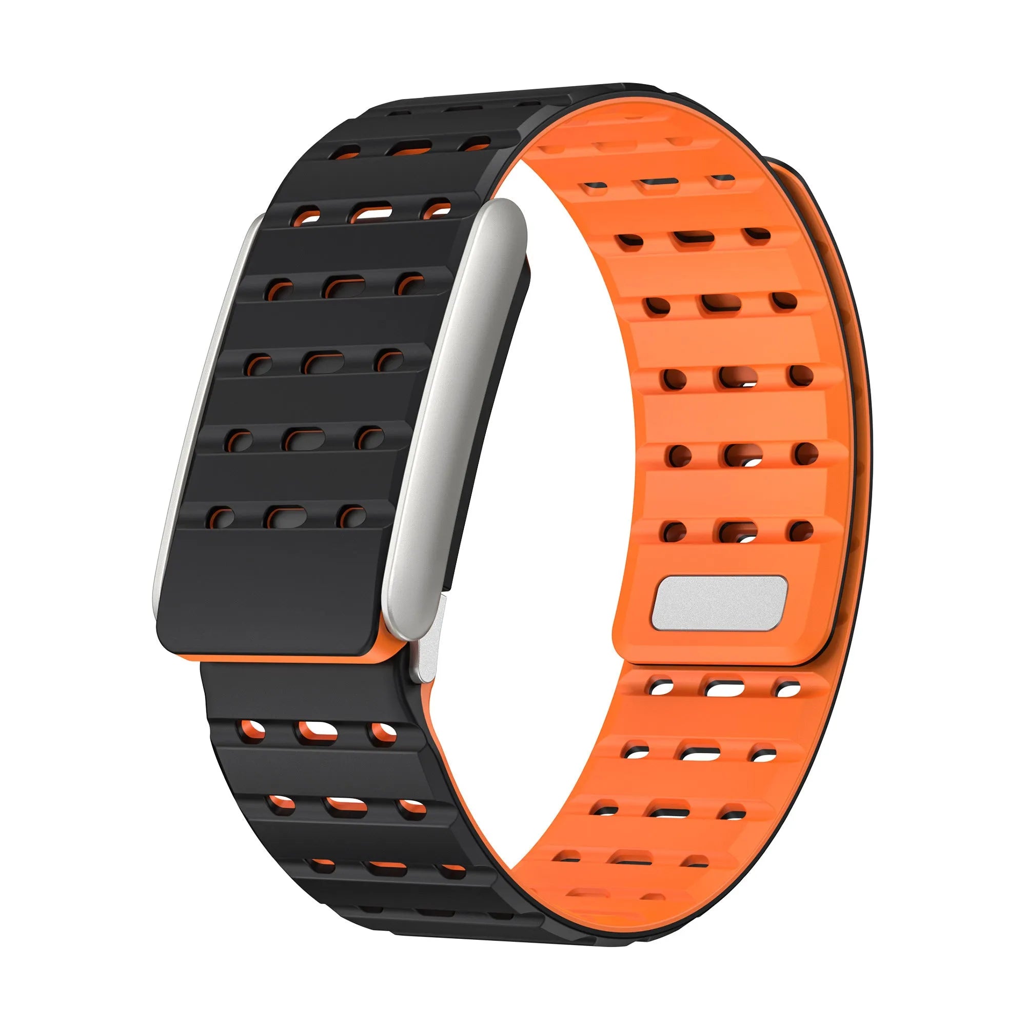 Magnetisch siliconen bandje geschikt voor Whoop 5.0 (zwart/oranje)