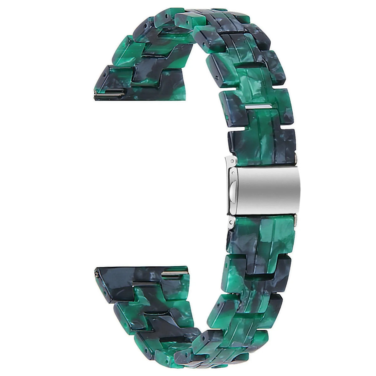 Metal Resin Strap, green, without a watch, 3/4 front view