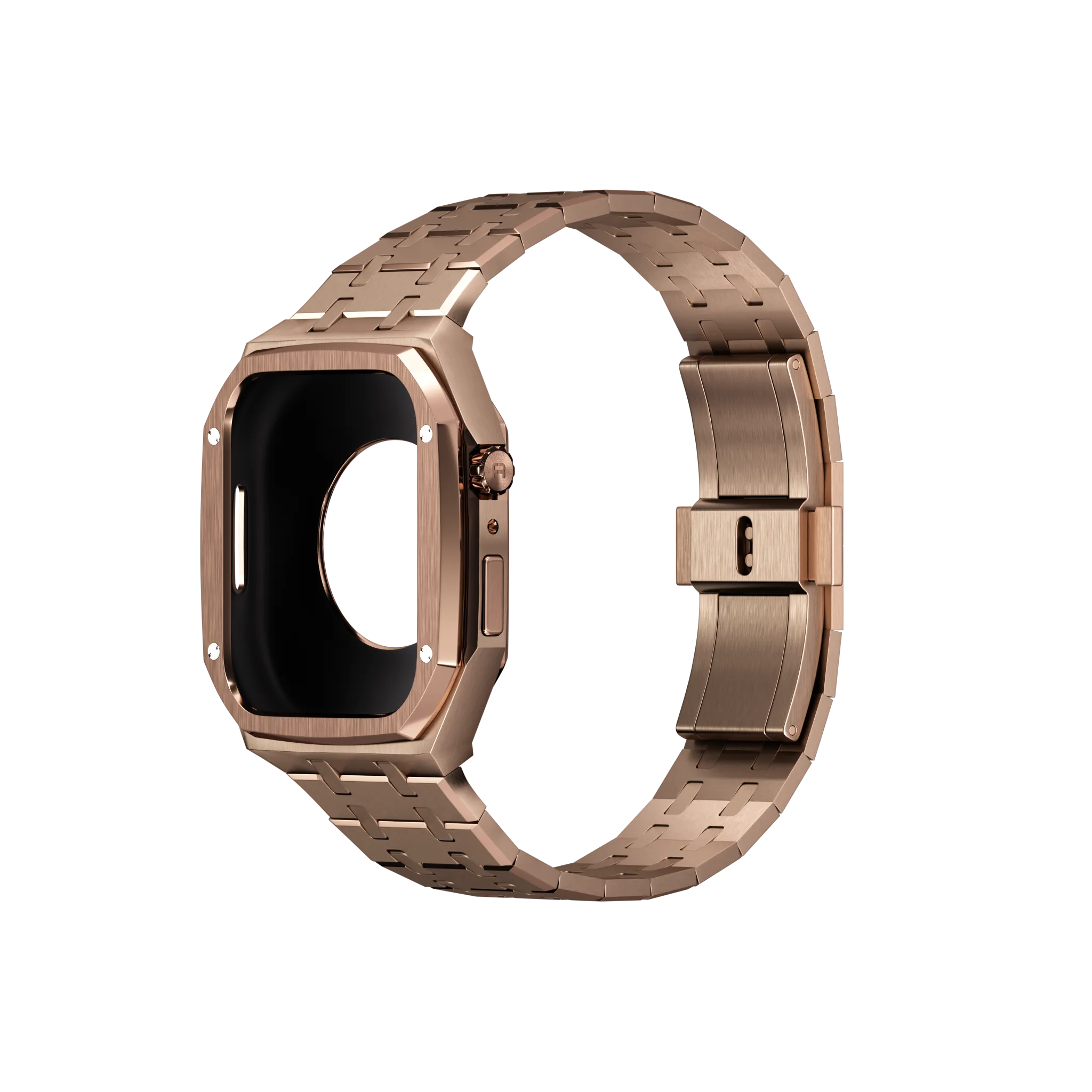 Reqior Apple Watch 45mm Kast met Stalen Band (Roségoud)