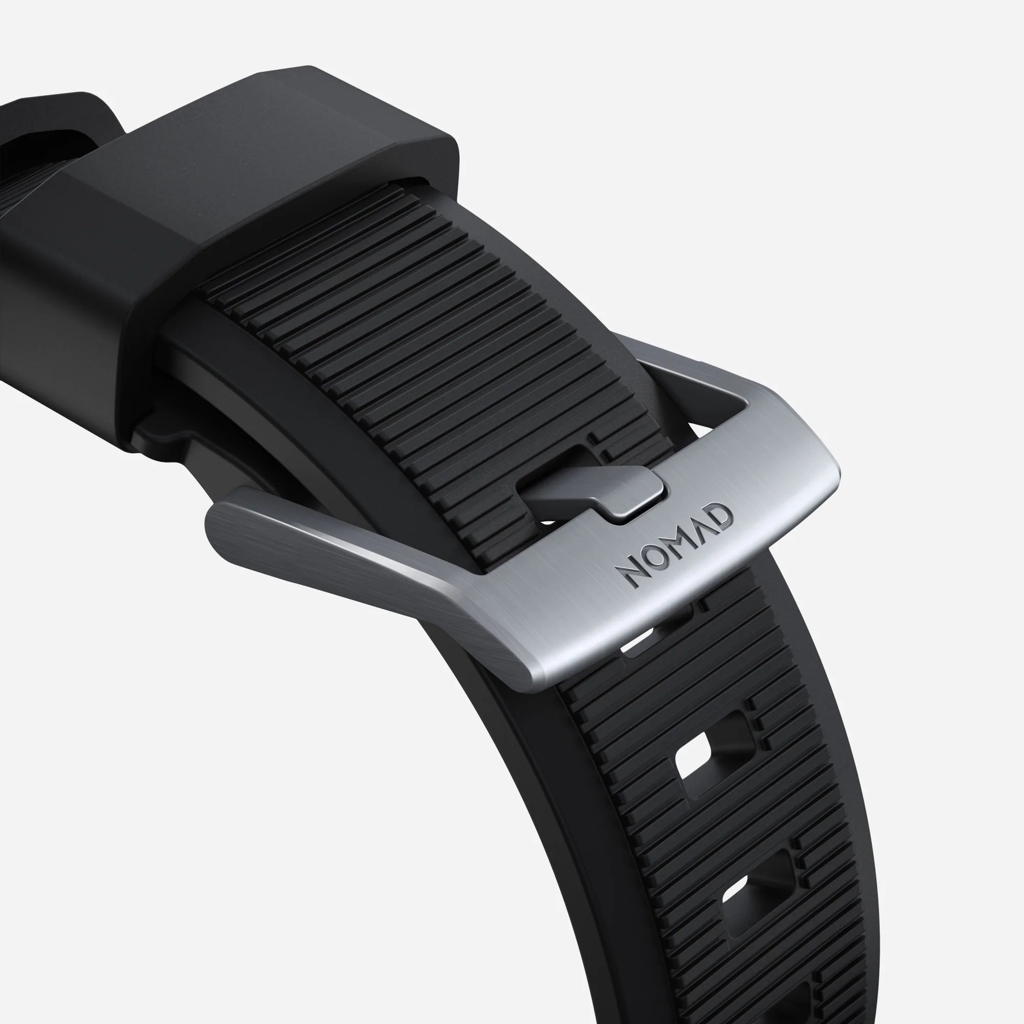 Nomad Rugged Apple Watch siliconen bandje (zwart/zilver)