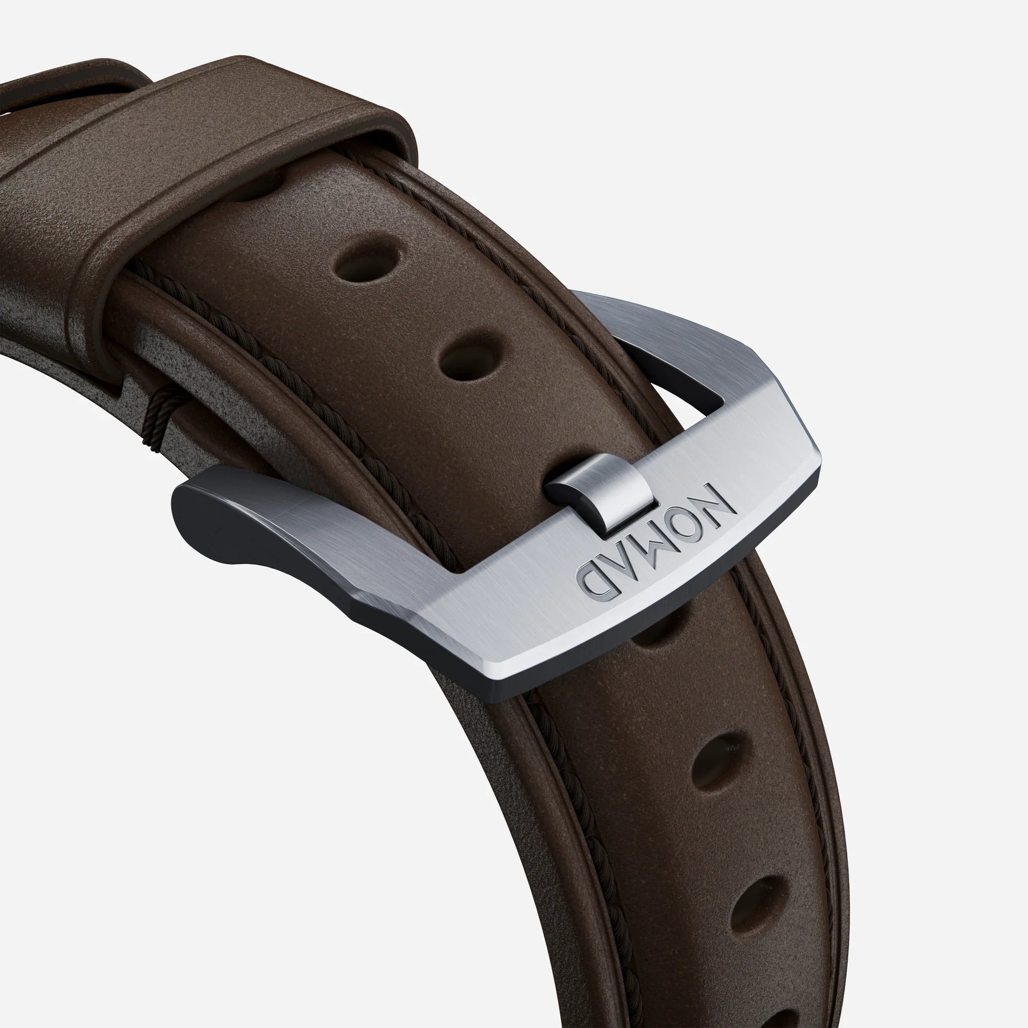 Nomad Traditional Apple Watch leren bandje (bruin/zilver)