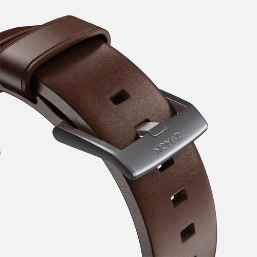 Nomad Modern Apple Watch leren bandje (bruin/zilver)