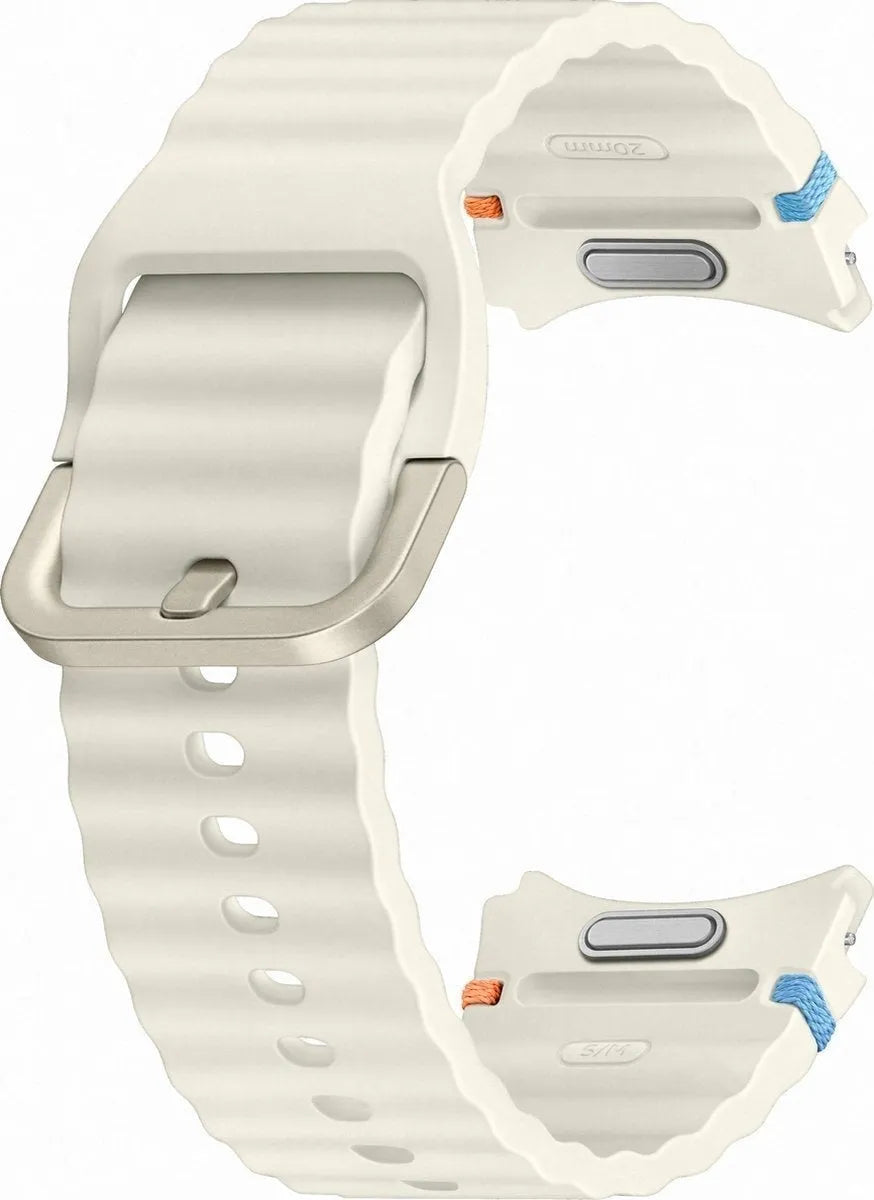Silicone Sport Strap, cream, without a watch, 3/4 front view