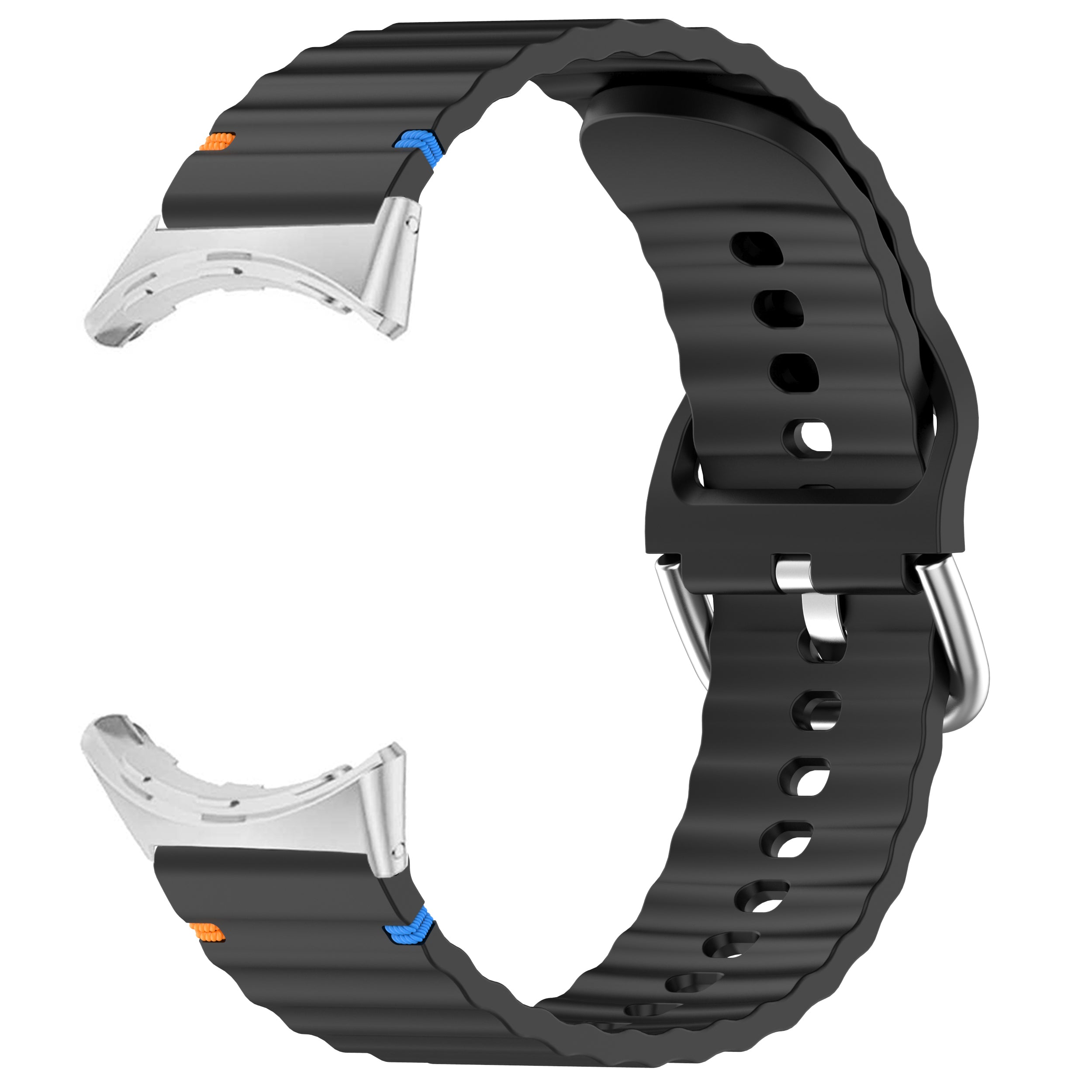 Google Pixel Watch 4 - 45mm Wave Silicone Strap (Black)