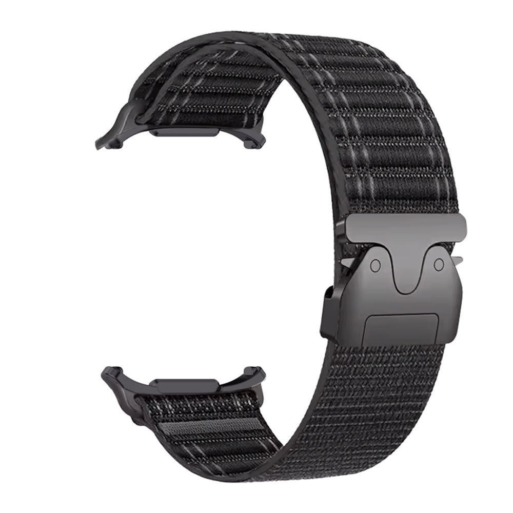 Samsung Galaxy Watch Ultra Wave nylon band met P-buckle (zwart)