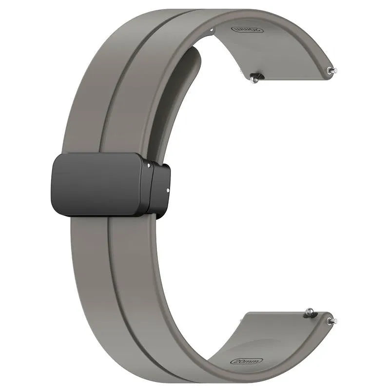 D-Buckle Silicone Strap, dark grey, without a watch, 3/4 front view