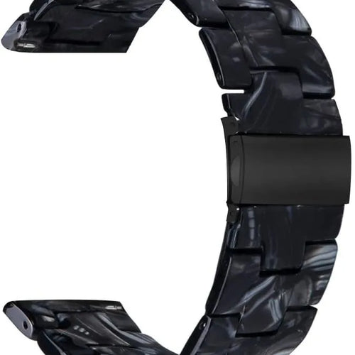 Metal Resin Strap, black/white, without a watch, 3/4 front view