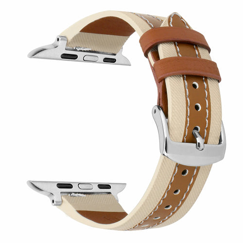 Apple Watch Slim Hybrid Leather Strap (Beige/Brown)