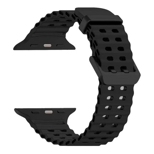 Silicone Ocean Strap, black, without a watch, 3/4 front view