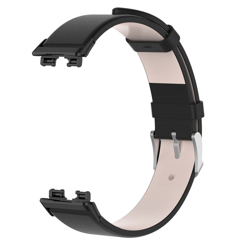 Huawei Band 10 leren bandje (zwart)