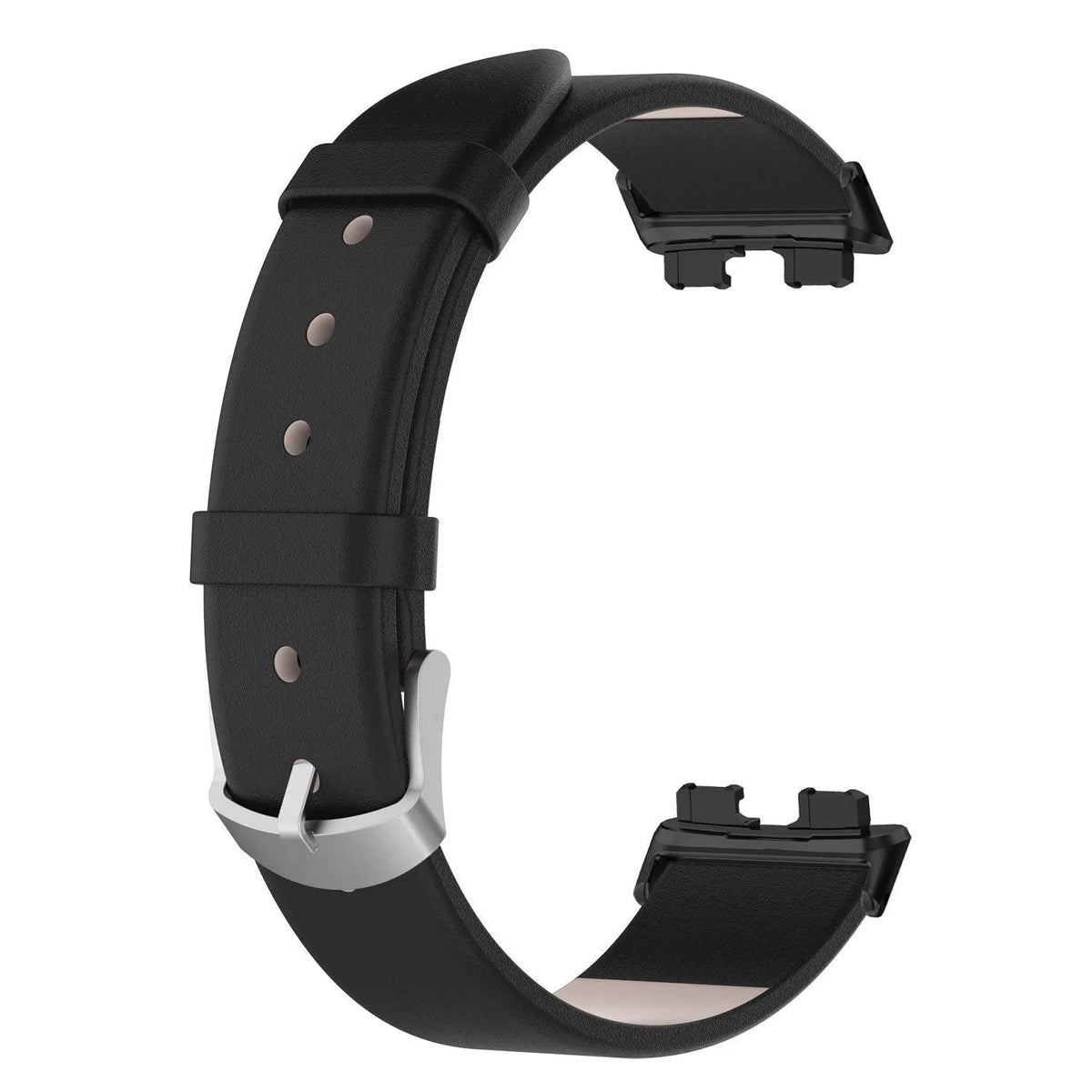 Leather Strap, black, without a watch, 3/4 front view
