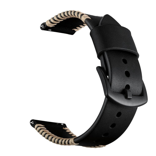 Huawei Watch GT 2 46mm Stitched leren band (zwart)