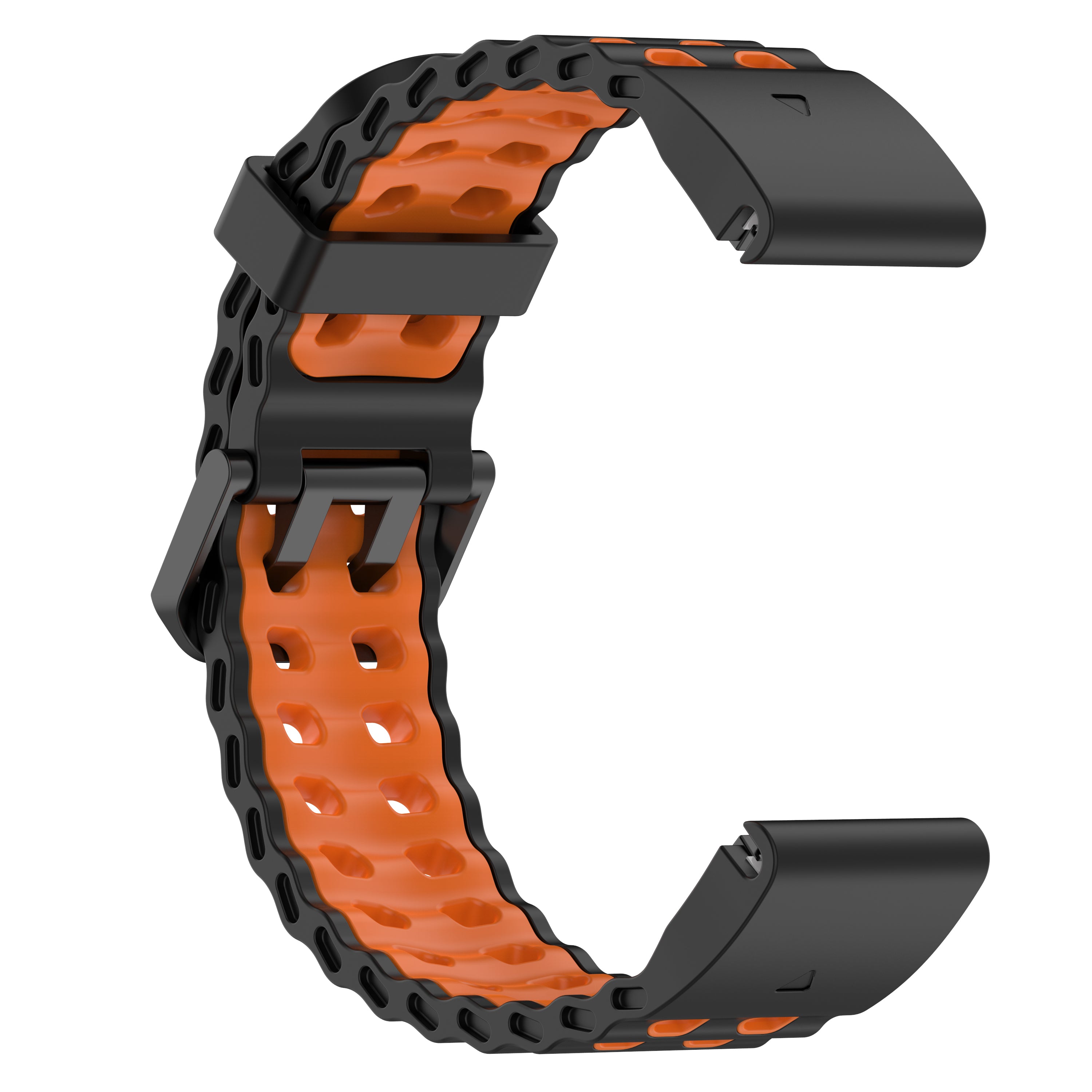 Garmin Tactix 7 Pro wave sport band (zwart/oranje)