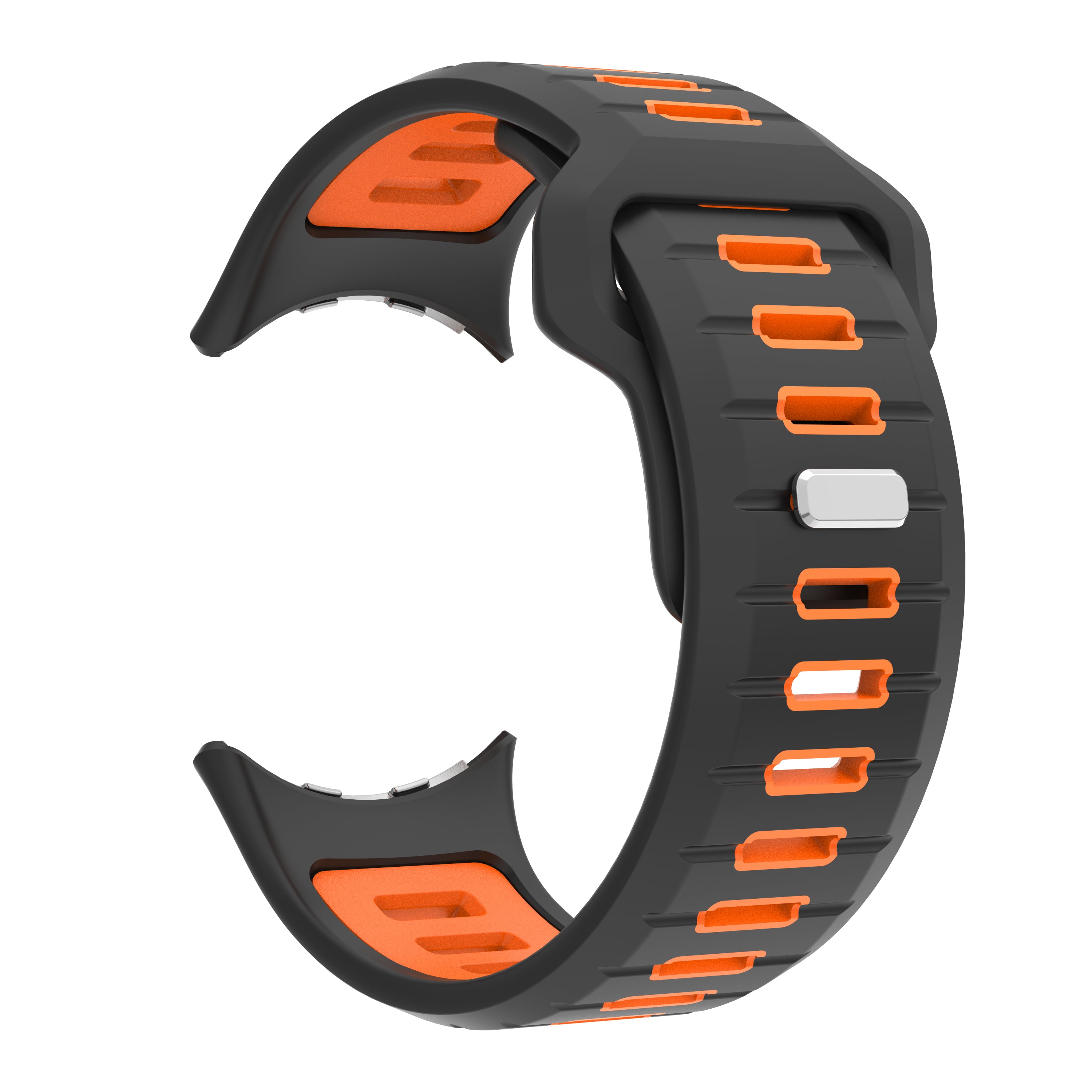 Google Pixel Watch 4 - 45mm sport duo band (zwart/oranje)
