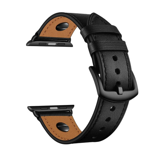 Leather Strap with Screw, black, without a watch, 3/4 front view