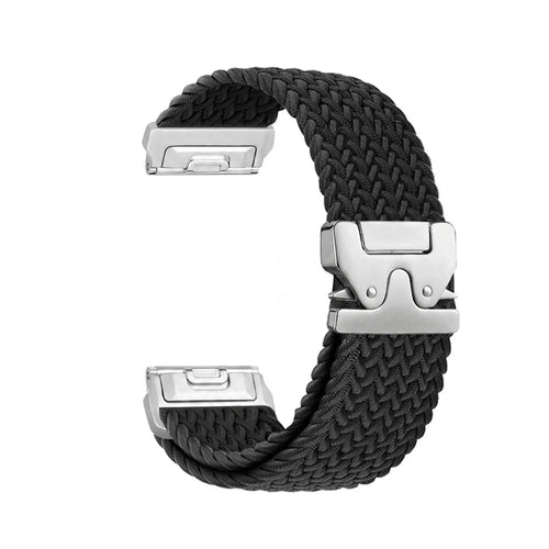 Garmin Fenix 6 Braided Strap P-Buckle (Black with Silver)