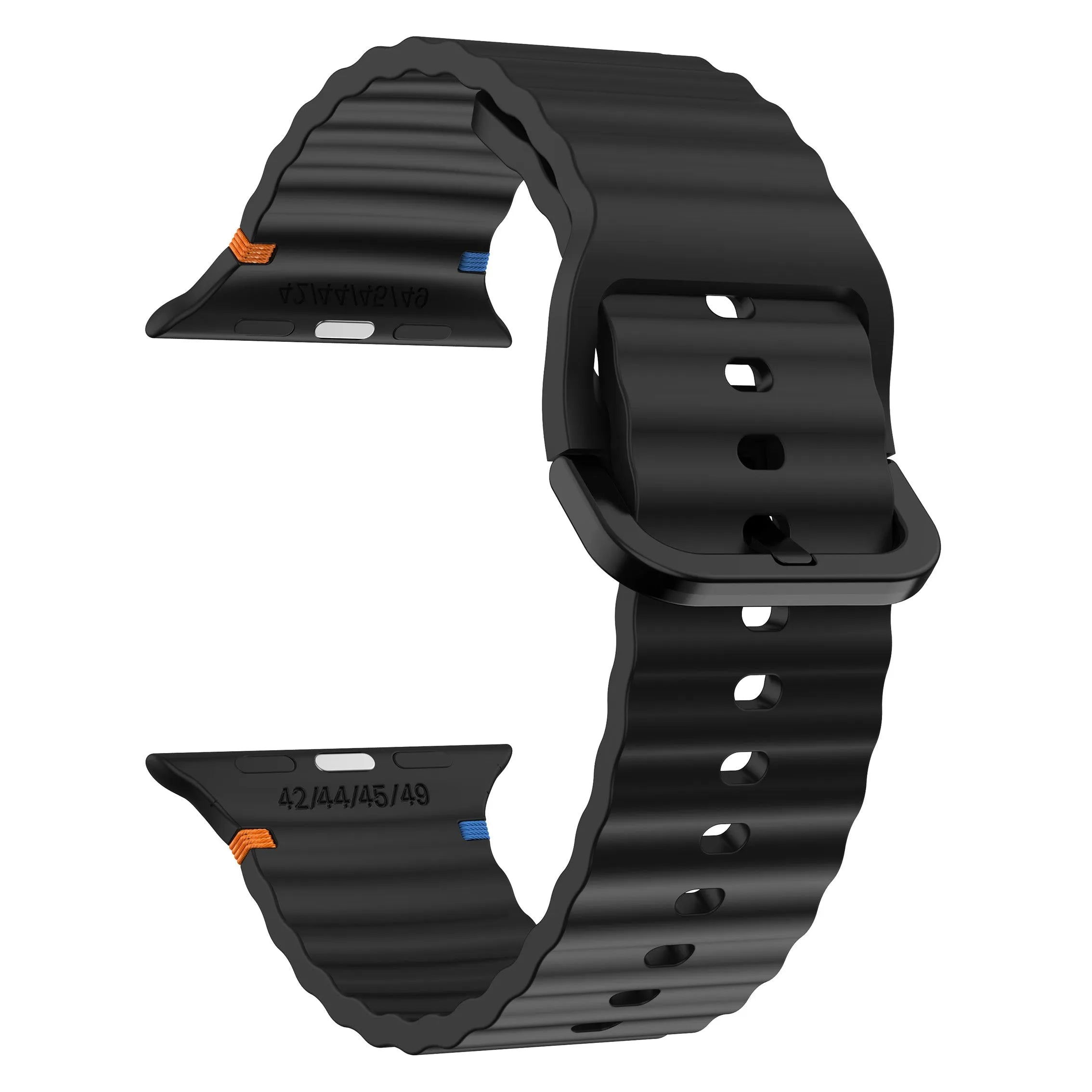 Apple Watch Wave siliconen bandje (zwart)