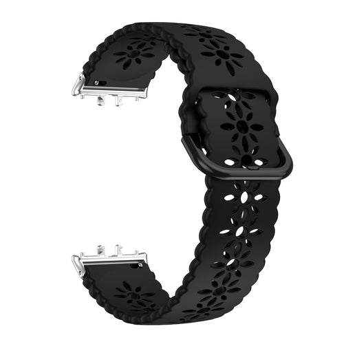 Samsung Galaxy Fit 3 siliconen bandje met patroon (zwart)