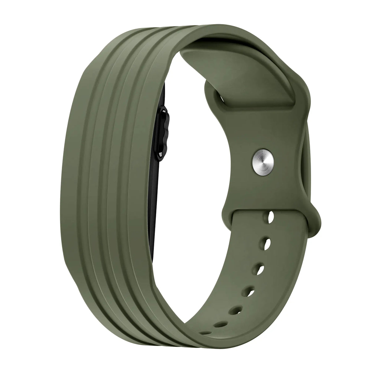 Silicone Strap 'Classic', army green, without a watch, 3/4 front view