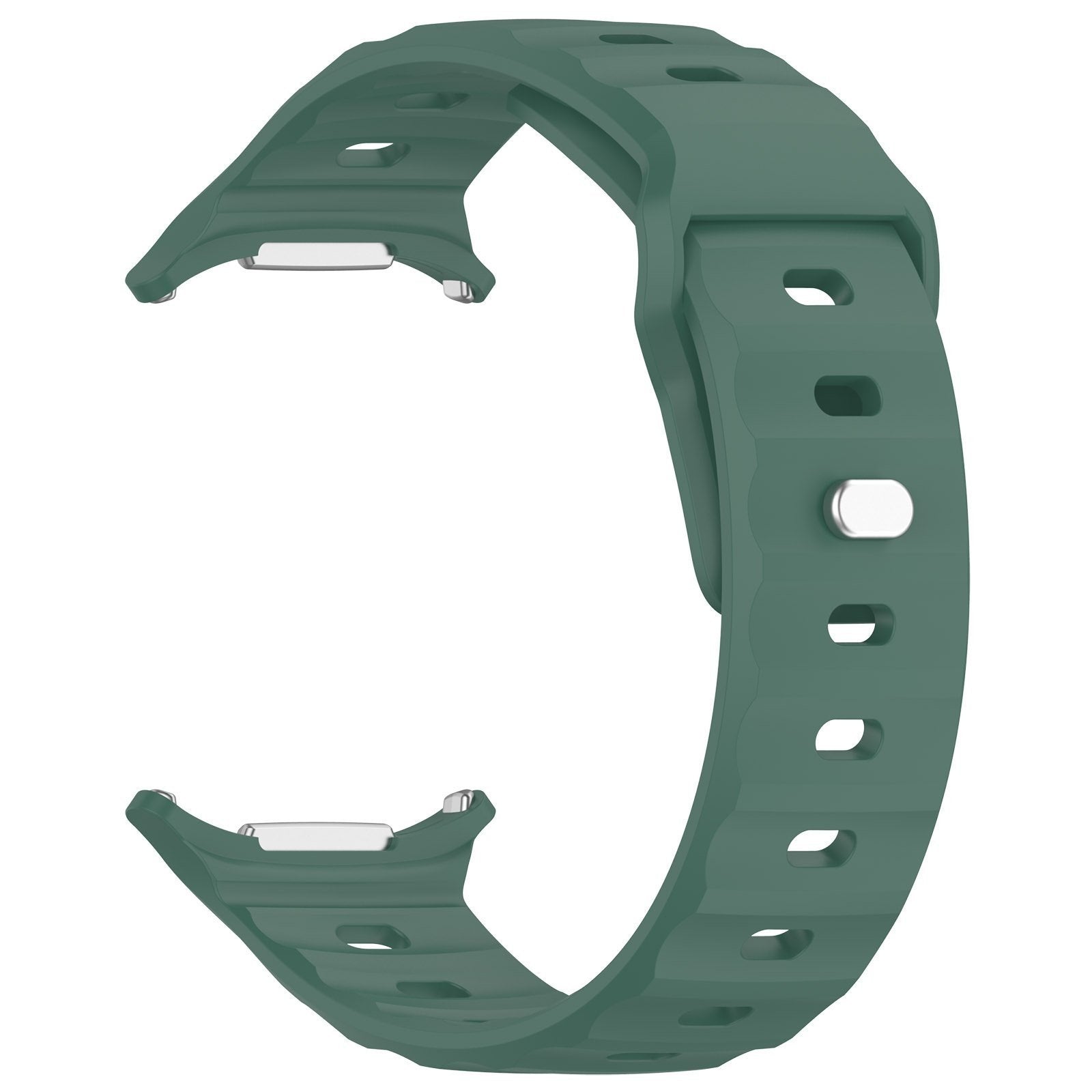 Outdoor Silicone Strap, dark green, without a watch, 3/4 front view