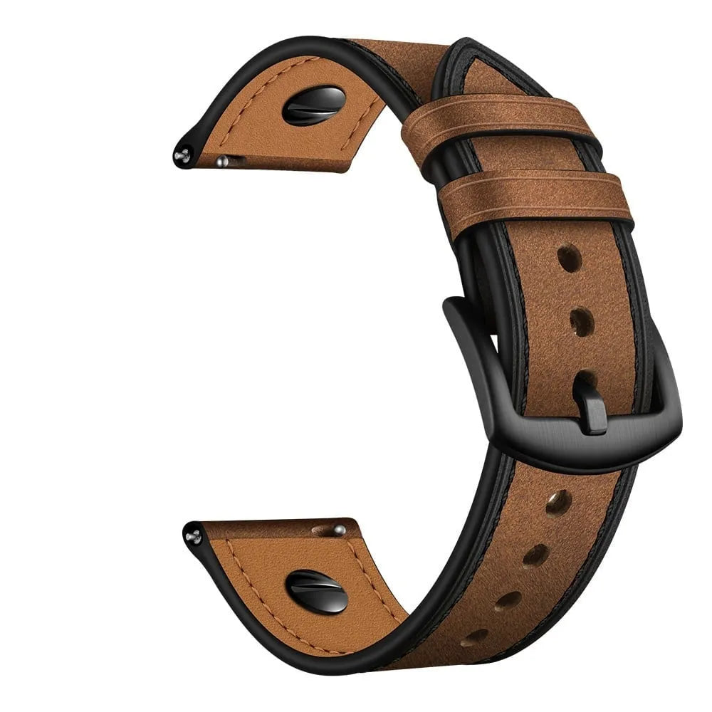 Suunto Race (S) geschroefde leren bandje (donkerbruin)