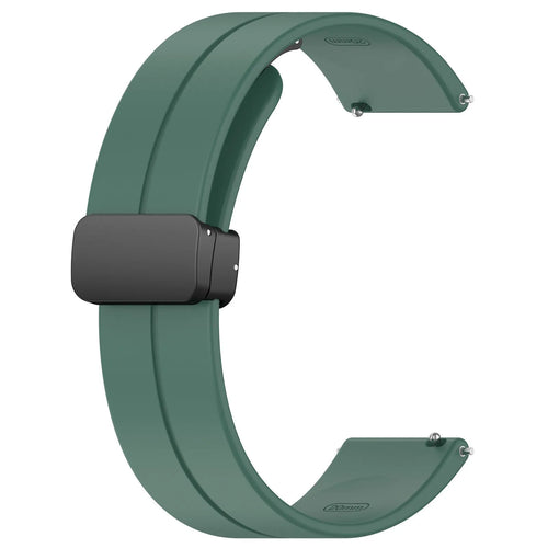 D-Buckle Silicone Strap, dark green, without a watch, 3/4 front view