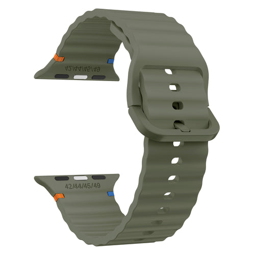 Apple Watch Ultra Wave Silicone Strap (Dark Green)