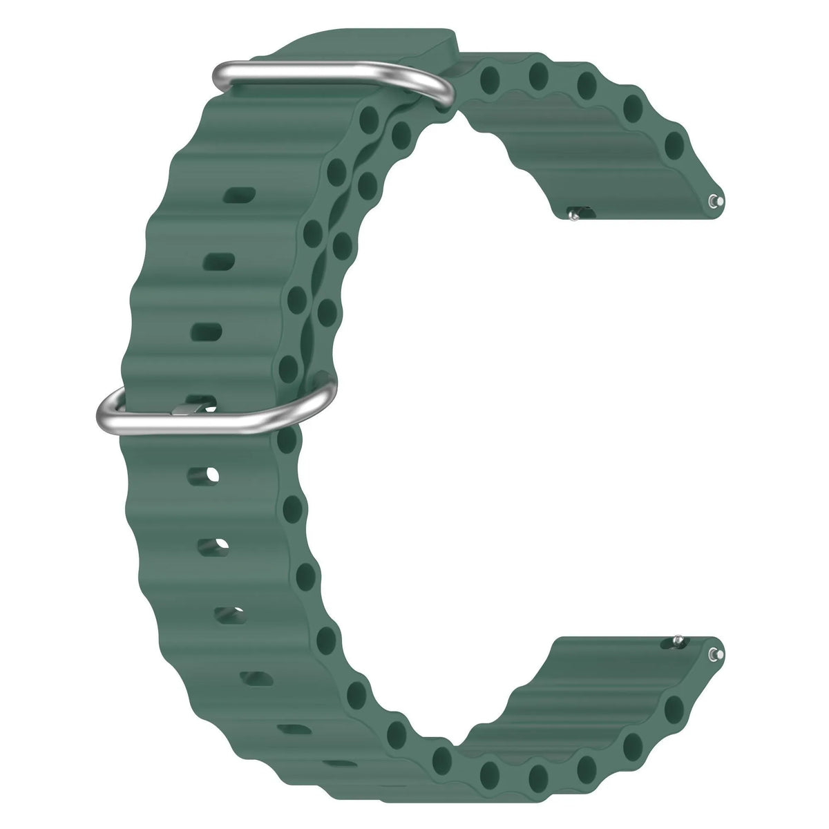 Silicone Ocean Strap, dark green, without a watch, 3/4 front view