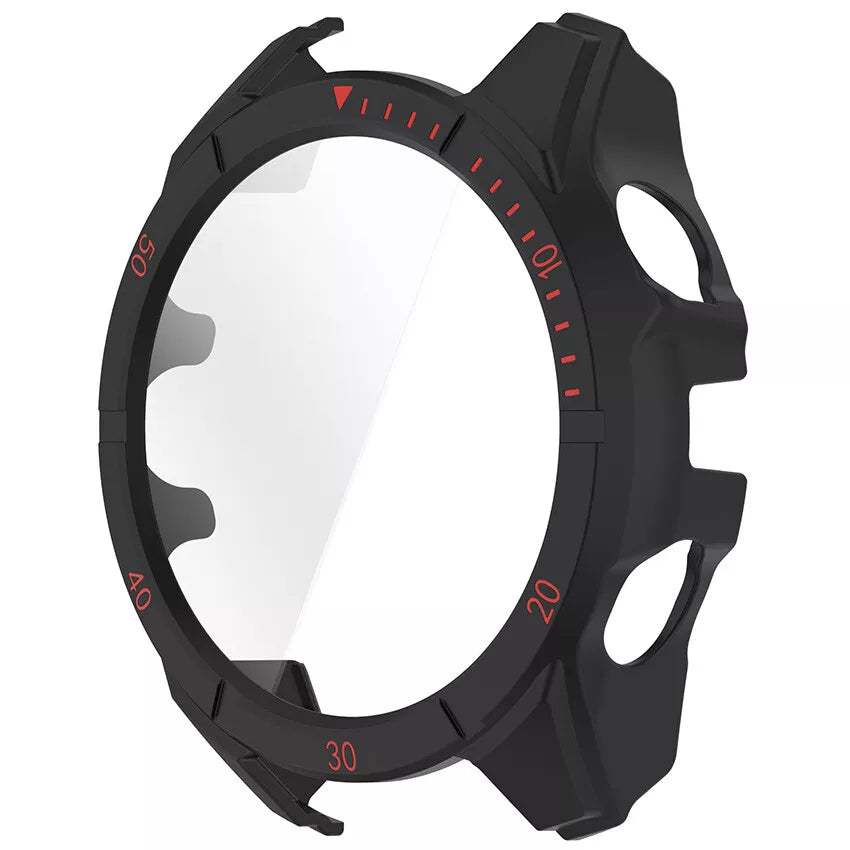 Garmin Fenix 8 - 51mm AMOLED hard case met glas (zwart/rood)
