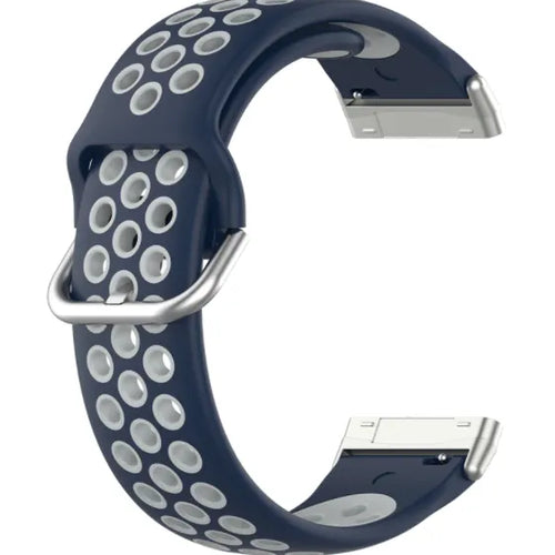 Silicone Sport Strap, blue/grey, without a watch, 3/4 front view