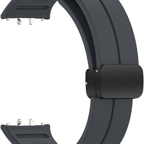 D-Buckle Silicone Strap, dark grey, without a watch, 3/4 front view