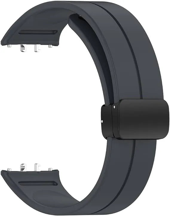 D-Buckle Silicone Strap, dark grey, without a watch, 3/4 front view