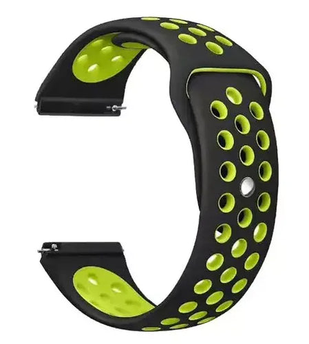 Silicone Sport Strap, black/yellow, without a watch, 3/4 front view