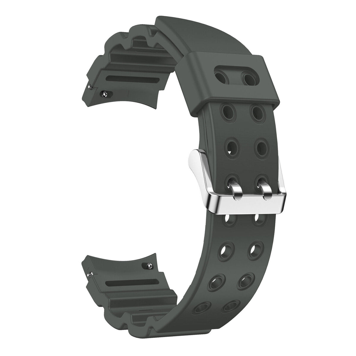 Silicone Strap 'Armour', dark grey, without a watch, 3/4 front view