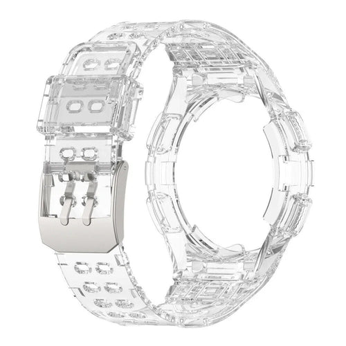Silicone Strap with Frame, transparent, without a watch, 3/4 front view