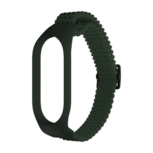 Nylon Mi Braided Strap, green, without a watch, 3/4 front view