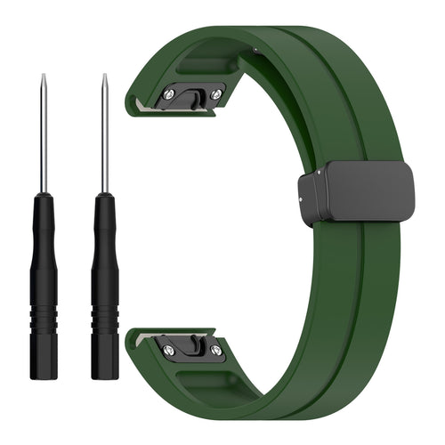 Garmin Fenix 7x D-Buckle Silicone Strap (Army Green)