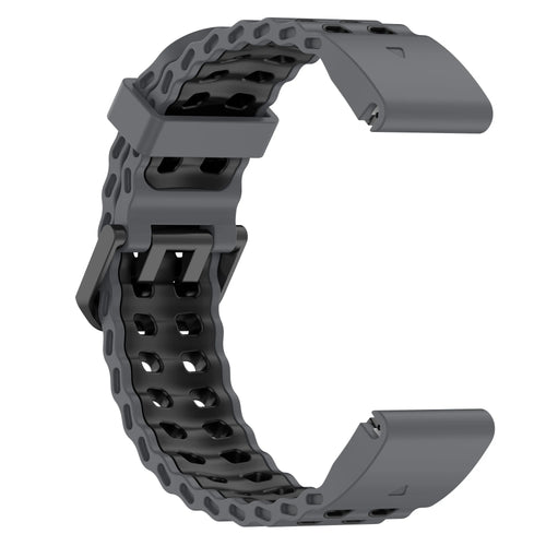 Silicone Wave Sport Strap, dark grey/black, without a watch, 3/4 front view