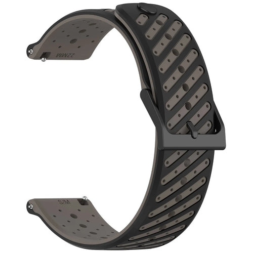 ICE Fit RT 3.0 - 40mm gestreept siliconen bandje (grijs)