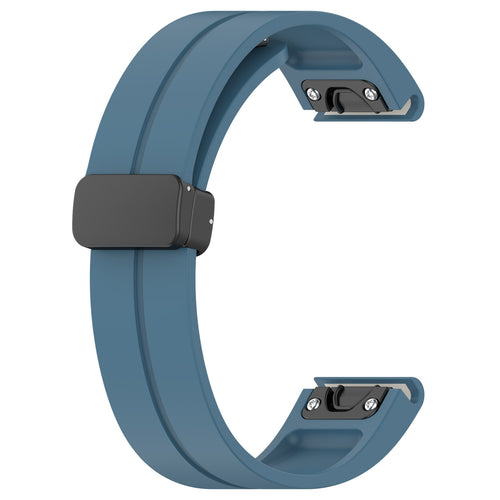 Garmin Quatix 8 Pro - 47mm D-Buckle Silicone Strap (Grey-Blue)