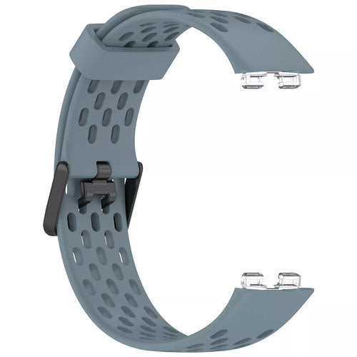 Breathable Silicone Strap, grey-blue, without a watch, 3/4 front view