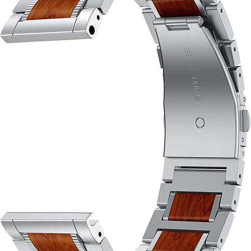 ICE Smart 2.0 Rectangular 1.96 houten/stalen band (zilver)